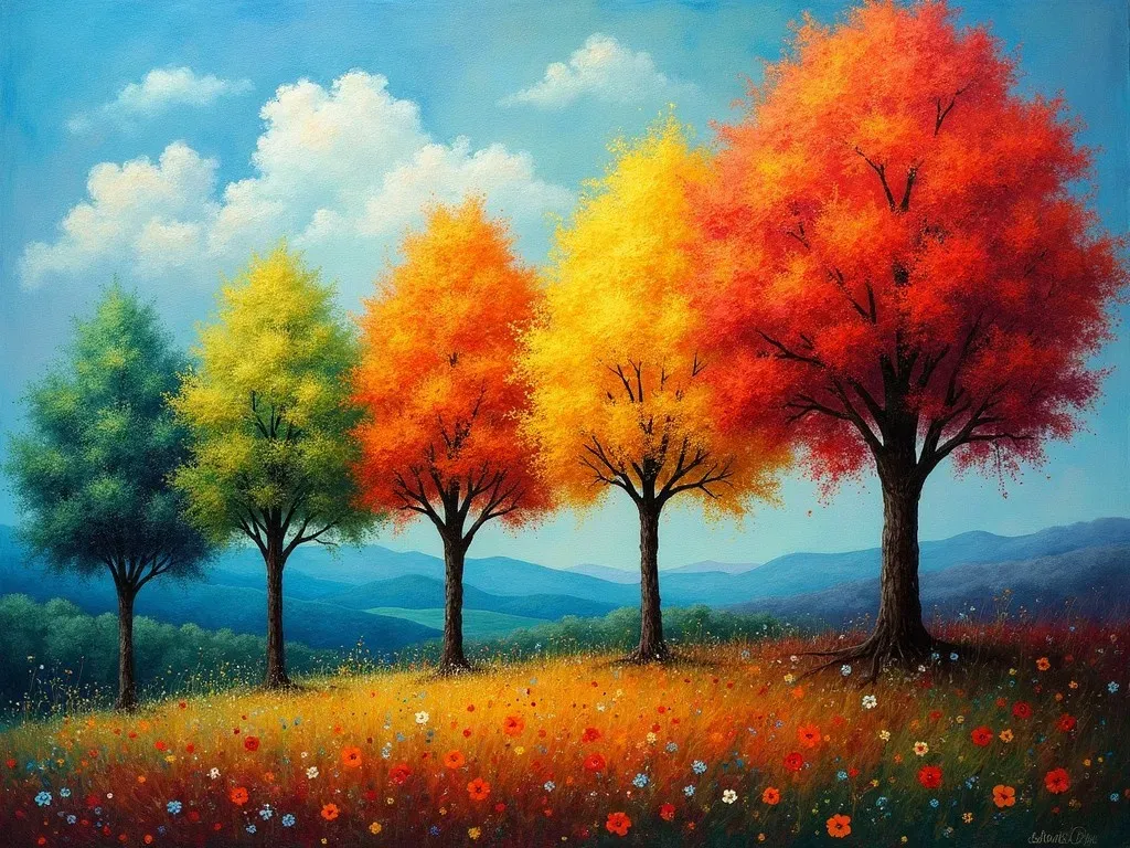 Colorful Paintings of Trees