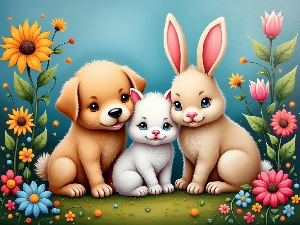 Cuddly Animals Painting