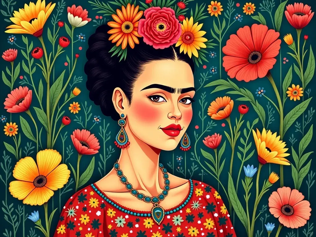 Frida Kahlo's Floral Themes