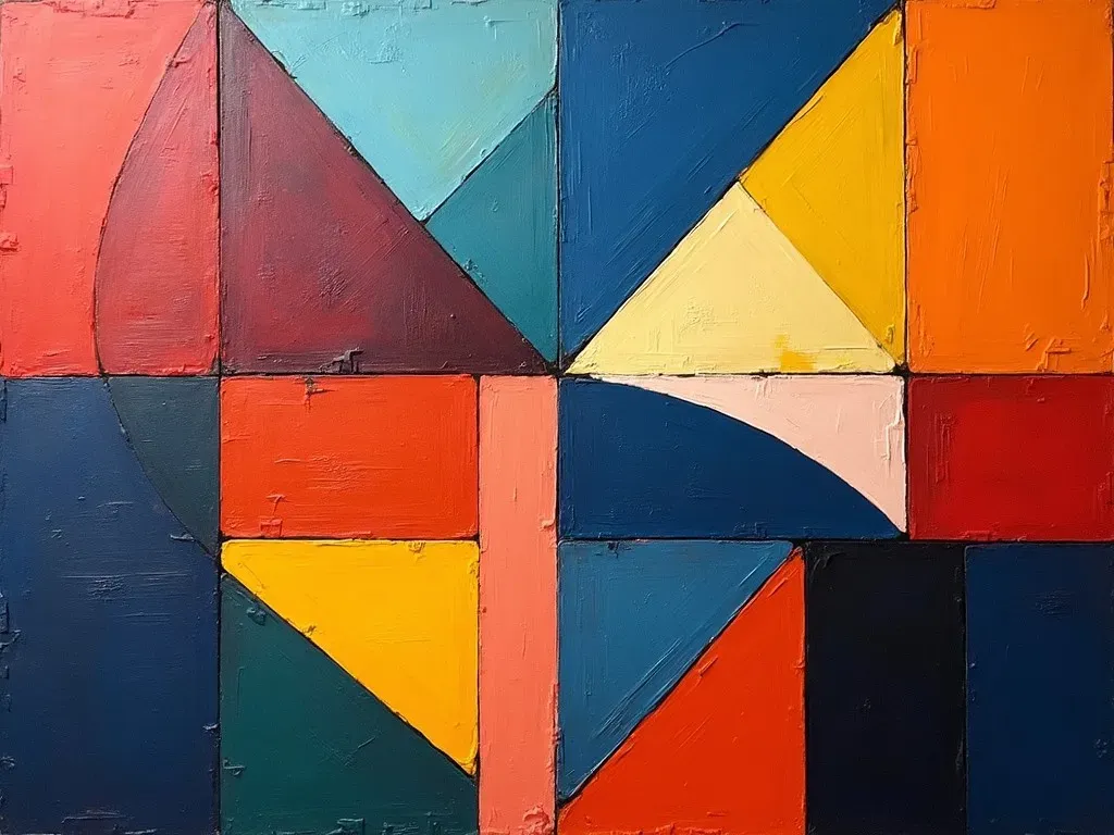 Geometric Abstract Oil Painting