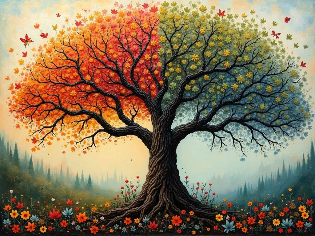 Mixed Media Tree Paintings