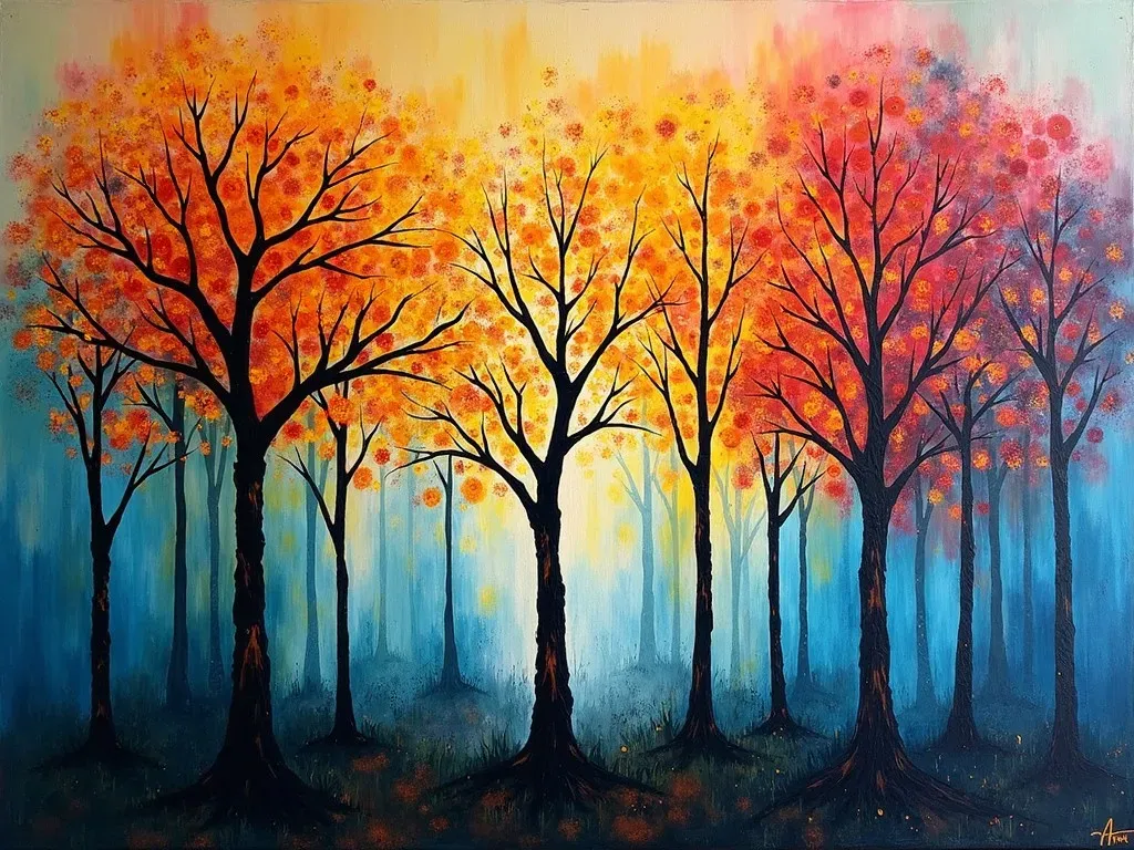 Paintings of Trees on Canvas Abstract Art